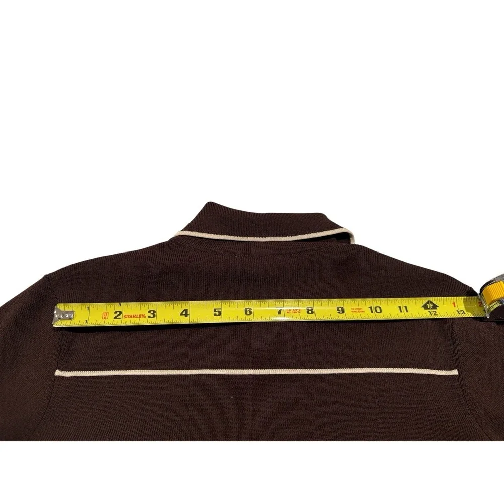 Vertigo Paris Brown Cream Knit Cardigan Skirt Set Women's S Vintage Style‎